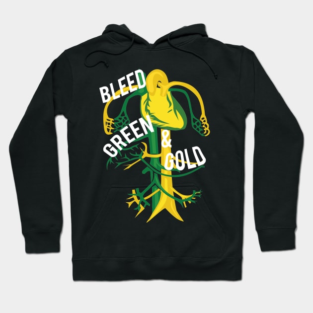 Bleed Green N Gold Hoodie by mikelcal